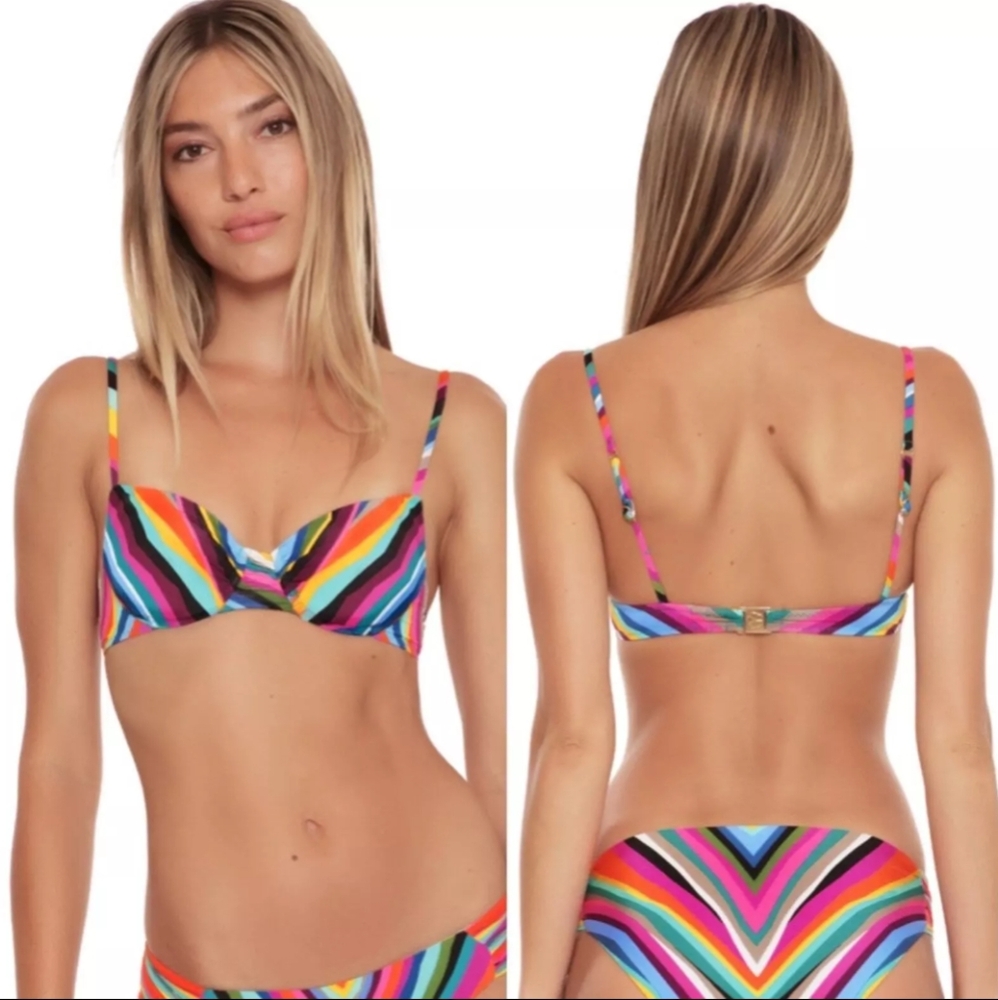Trina Turk Louvre Rainbow Striped BIKINI TOP ONLY (New w/Tags!)